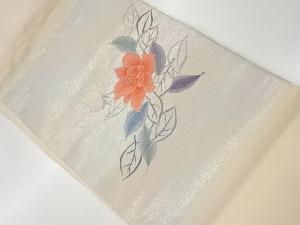 リサイクル　草花模様刺繍名古屋帯